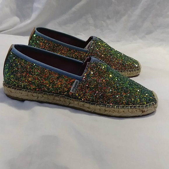 Glitter Slip On Espadrille Shoes - Picture 2 of 10